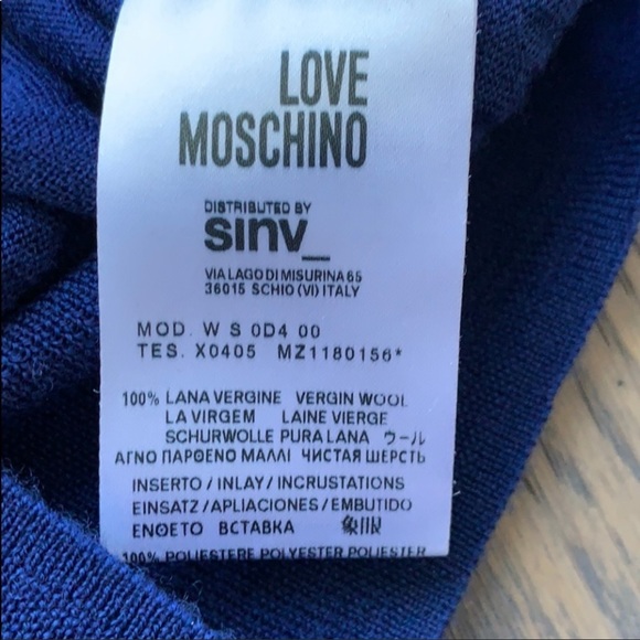 LOVE Moschino Merino turtleneck-geo print Sleeves - Picture 2 of 5